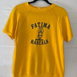 Vintage Yellow and Blue Baseball Sweater Shirt Size Medium